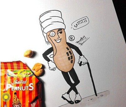 instagram画家分享好玩的零食小插画