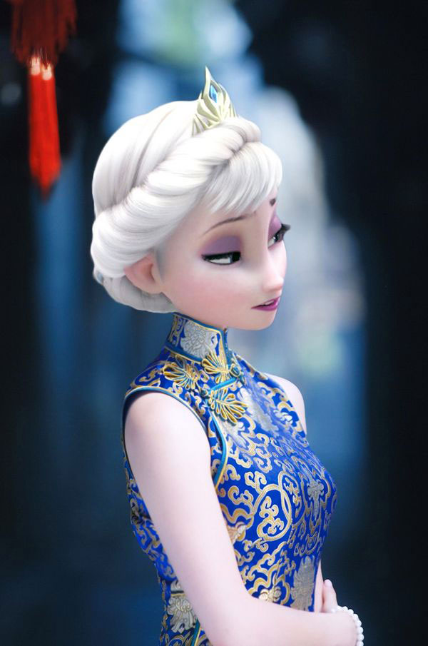 《冰雪奇缘》美裙换装中国旗袍
