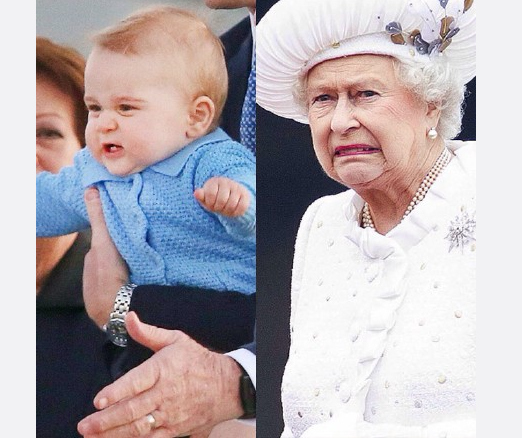 英乔治小王子与超长待机女王经典表情对比图 萌翻网友