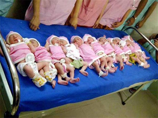 奇闻：印度女子一次产下十一胞胎