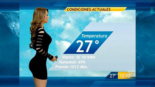 墨西哥天气预报性感女主播走红网络 身材热辣衣着性感