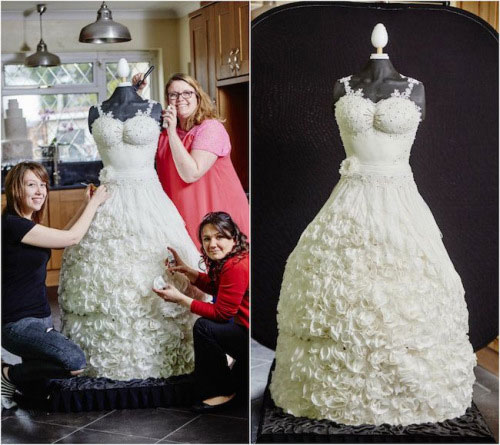 可以吃的婚纱：糕饼师制作蛋糕 花费300小时